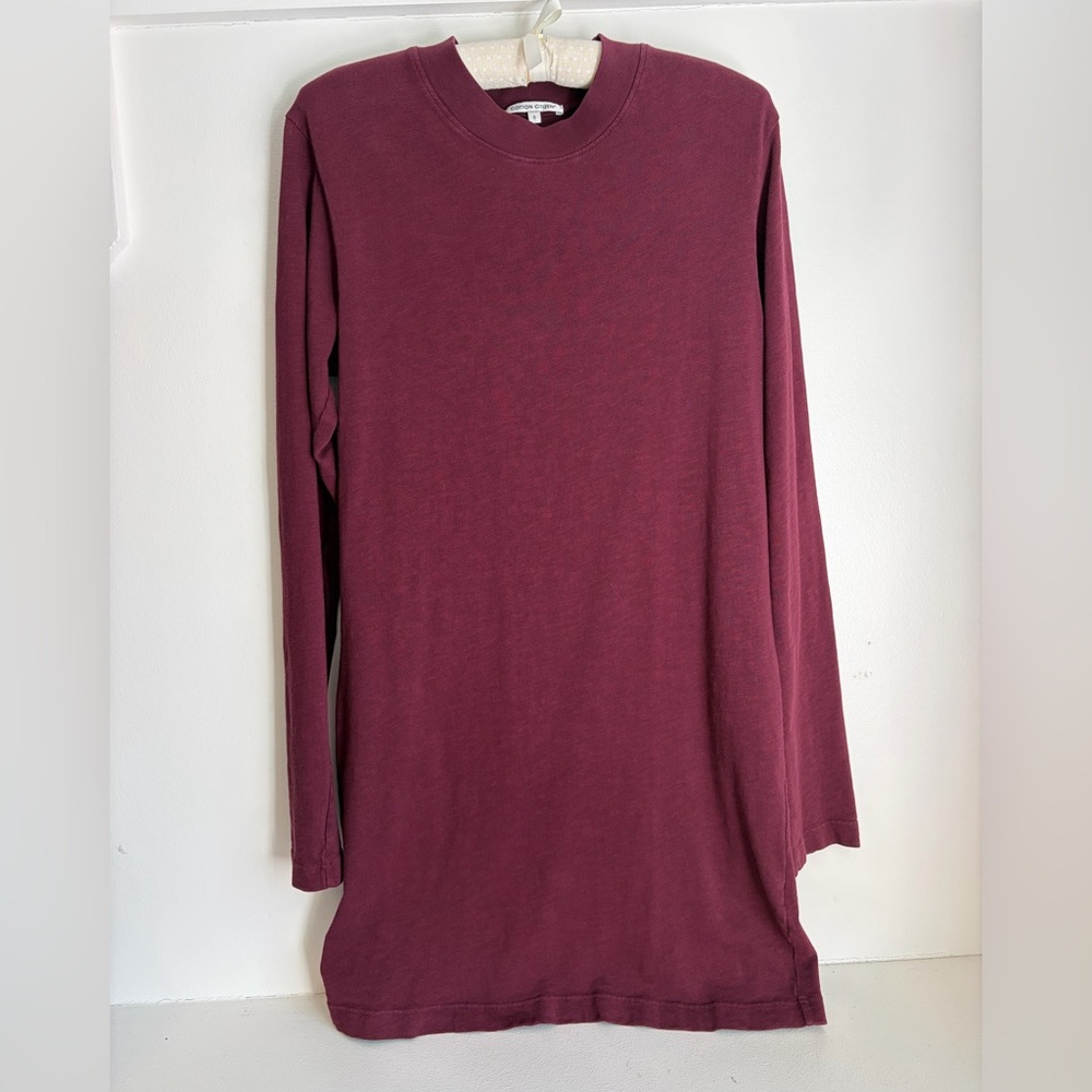 Cotton Citizen Tokyo Burgundy Crew Neck Dress